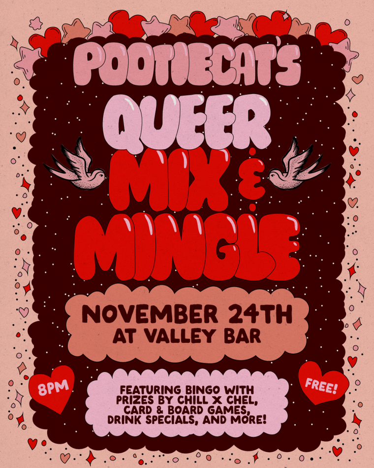 POOTIECAT'S QUEER MIX & MINGLE flyer
