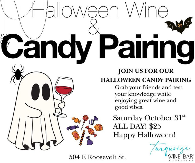 Halloween Candy & Wine Pairing flyer