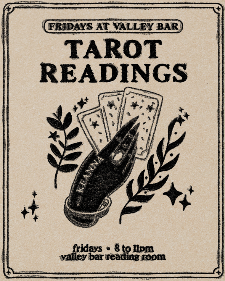FRIDAY TAROT READINGS w/KEANNA flyer