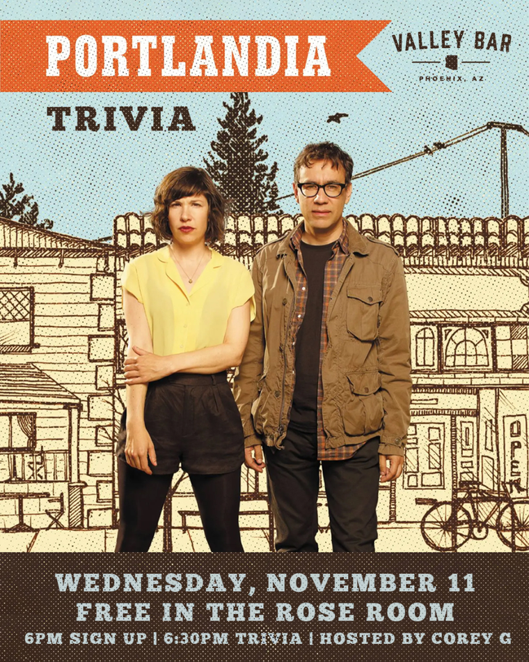PORTLANDIA TRIVIA w/ COREY G + CAROLYN flyer